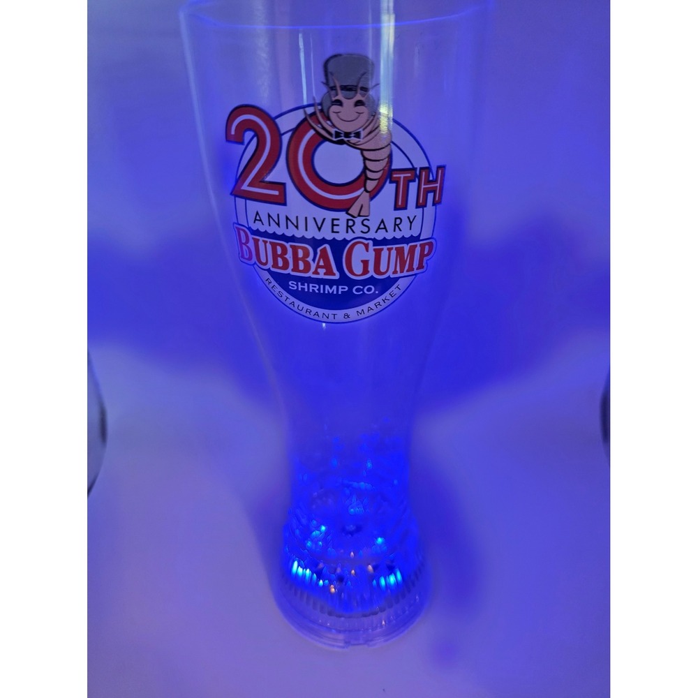 Bubba Gump Shrimp Co 20th Anniversary Light Up Pilsner Glass Blinky Cup - Picture 3 of 3